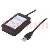 Lecteur RFID; 4,3÷5,5V; USB; antenne; Portée: 100mm; 88x56x18mm