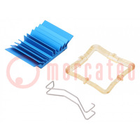 Heatsink: extruded; grilled; BGA; blue; L: 29mm; W: 29mm; H: 7.5mm