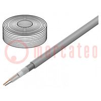 Cordon: de microphone; 2x0,35mm2; gris; OFC; -15÷70°C; PVC