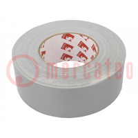 Tape: duct; W: 50mm; L: 50m; Thk: 0.26mm; silver; rubber; -20÷80°C