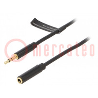 Cable; Jack 3,5mm tomacorriente,Jack 3,5mm enchufe; 0,5m; negro