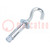 Hook; angular,with a anchor; steel; zinc; Thread len: 60mm
