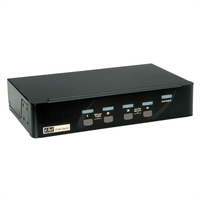 ROLINE Switch KVM, USB, DisplayPort, 1 Utilisateur - 4 PCs
