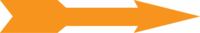 Richtungspfeile - Orange, 28 x 154 mm, Folie, Selbstklebend, Gerade, Mit Schaft