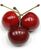 Artificial 36 Cherries in a PVC box - 2.5cm, Red, 36 Pieces per box