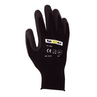 Polyester-Strickhandschuhe mit Latex beschichtet, schwarz Version: 10 - Größe: 10