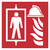 Brandschutzschild, Folie langnachleuchtend, Feuerwehraufzug, 10,0x10,0cm DIN EN 81-72