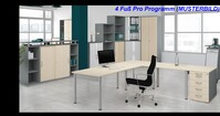 PC-Schreibtisch links höhenverstellbar, 1800x1200x680-820, Onyx/Silber