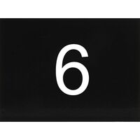 Produktbild zu Targhetta numerica autoadesiva, 40 x 30 mm, tipo 6, plastica nero lucido