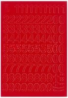 Cyfry samoprzylepne, 1.5 cm, 1 arkusz, czerwony