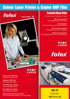 Overheadfolie Farb,-Kopierer und Laserdrucker DIN A4, 125mic, Folex, (100 Stück)