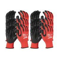 MILWAUKEE LOT DE 12 GANTS DE TRAVAIL CLASSE DE PROTECTION CONTRE LES COUPURES (8/M) 4932471618