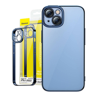 BASEUS GLITTER TRANSPARENT CASE AND TEMPERED GLASS SET FOR IPHONE 14 (BLUE) ARMC021203