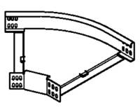 Bogen Kabelrinne 45° horiz 60x100mm mitgelieferter Verbinder60x100mm R=50mm