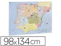 Mapa ESPAÑA/PORTUGAL autonómico enrollado (134x98 cm) de Faibo