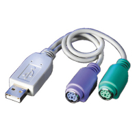 VALUE USB to 2x PS/2 cavo PS/2 0,3 m 2x 6-p Mini-DIN USB A Grigio