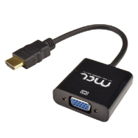MCL CG-287C adaptador de cable de vídeo HDMI tipo A (Estándar) VGA (D-Sub) + 3,5mm Negro