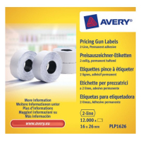 Avery PLP1626 etiket Prijskaart Permanent Wit 12000 stuk(s)