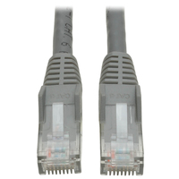 Tripp Lite N201-001-GY Cat6 Gigabit Snagless Molded (UTP) Ethernet Cable (RJ45 M/M), PoE, Gray, 1 ft. (0.31 m)