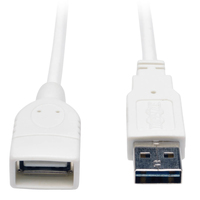 Tripp Lite UR024-010-WH Cable de Extensión USB 2.0 Universal Reversible (Reversible A a A M/H), Blanco, 3.05 m [10 pies]
