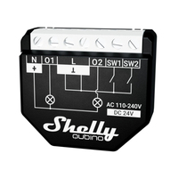Shelly Qubino WAVE 2PM Elektroschalter Intelligenter Schalter Schwarz
