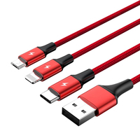 UNITEK C4049RD cable USB 1,2 m USB A USB C/Micro-USB B/Lightning Rojo