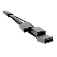T'nB TCM3USBF changeur de genre de câble USB Type C 3x USB Type A Aluminium, Noir