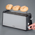 Cloer 3710 Toaster 4 Scheibe(n) Schwarz, Gebürsteter Stahl 1380 W