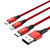 UNITEK C4049RD cable USB 1,2 m USB A USB C/Micro-USB B/Lightning Rojo