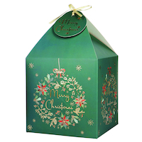 Pudełko na prezent, świąteczne, 11x11 cm, 4 szt., zielone