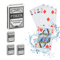 Relaxdays Spielkarten, 4 Kartendecks à 54 Karten, mit Joker, wasserfest, Poker Kartenspiel, Plastik Pokerkarten, bunt
