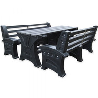 100% Recycled Plastic Premier Table & Seat Set - 6 Person