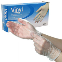 Vinyl Latex-Free Disposable Examination Gloves - Large