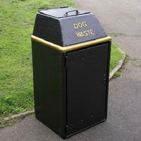 Large Capacity Dog Waste Bin With Chute - RAL 6028 Pine Green - Textured Finish
