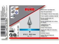 RUKO 101093 Stufenbohrer HSS SP Gr. 14, 5.3-30.5 mm