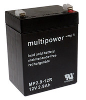 Több teljesítményű MP2.9-12 ólom akkumulátor 12V, pozitív pólus a jobb oldalon