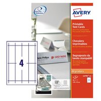 Avery Printable Tent Card 120x45mm 4 Per Sheet 190gsm White (Pack 40) L4794-10