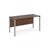 Maestro 25 straight desk 1400mm x 600mm - silver bench leg frame and walnut top
