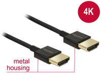 Kabel High Speed HDMI mit Ethernet - HDMI-A Stecker an HDMI-A Stecker 3D 4K 3 m Aktiv Slim Premium,
