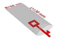 PE-Druckverschlussbeutel, 60 x 130 mm, Stärke 50 µ, transparent