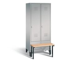 CLASSIC cloakroom locker with bench mounted in front