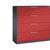 Armario para archivadores colgantes ASISTO, anchura 1200 mm, con 4 cajones, gris negruzco / rojo vivo.