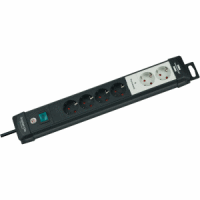 Steckdosenleiste Premium-Line 6-fach 3m Schalter/2 permanent schwarz