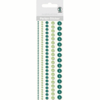 Perlen Sticker Bordüren rund VE=5 Stück 5 Größen grün