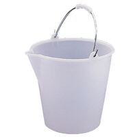 Jantex Heavy Duty Floor Bucket in White Made of Plastic with Swing Handle 12 Ltr