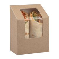 Colpac Compostable Kraft Tuck Top Wrap Packs with PLA Window Paper Pack of 500
