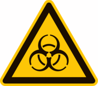Minipiktogramme - Warnung vor Biogefährdung, Gelb/Schwarz, 10 mm, Vinylfolie