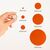 Markierungspunkte Ø 30 mm, orange, 1.000 runde Etiketten auf 1 Rolle/n, 3 Zoll (76,2 mm) Kern, Folienpunkte permanent, Verschlussetiketten