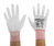ESD-Handschuh, weiß/orange, beschichtete Handflächen, Nylon/Carbon, XS
