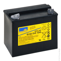 Accumulateur(s) Batterie plomb etanche gel Solar S12/32 G6 12V 32Ah M6-M